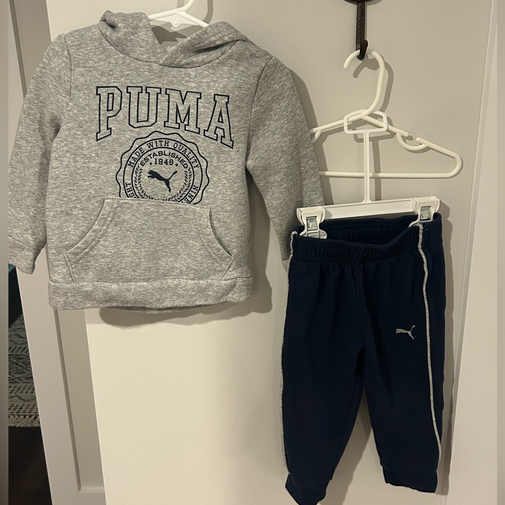PUMA Gray Hoodie and Navy Joggers for Toddler